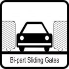 Bi-Parting Slide Gates and Slide Gate